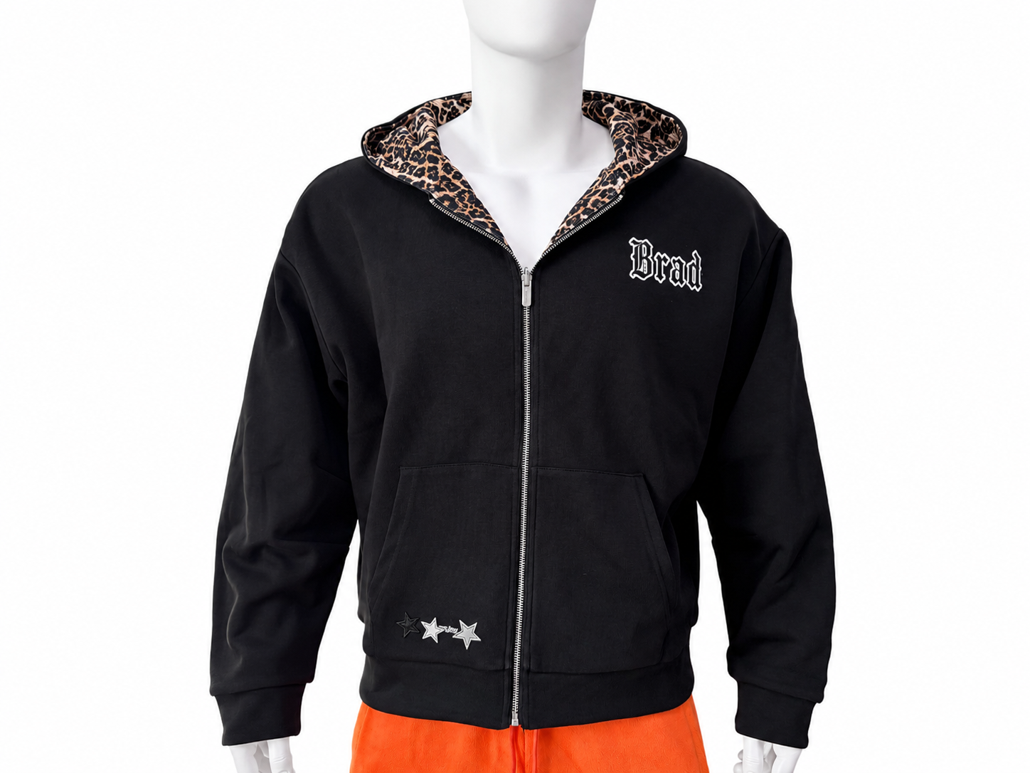 Leopard Print Zip-Up Hooded Set
