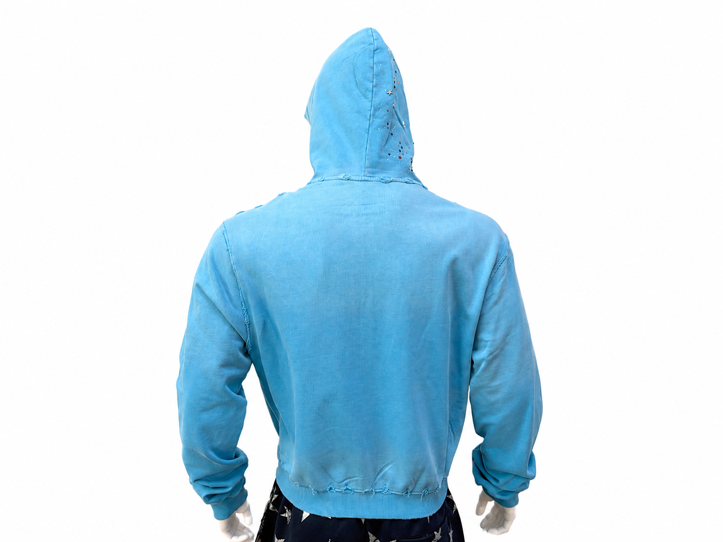 Rhinestone Studded Zip-Up Hoodie