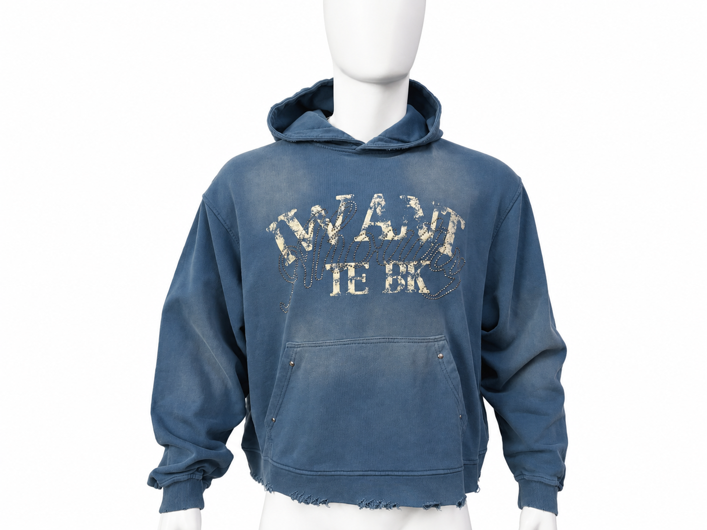 Vintage Acid Wash Studded Hoodie