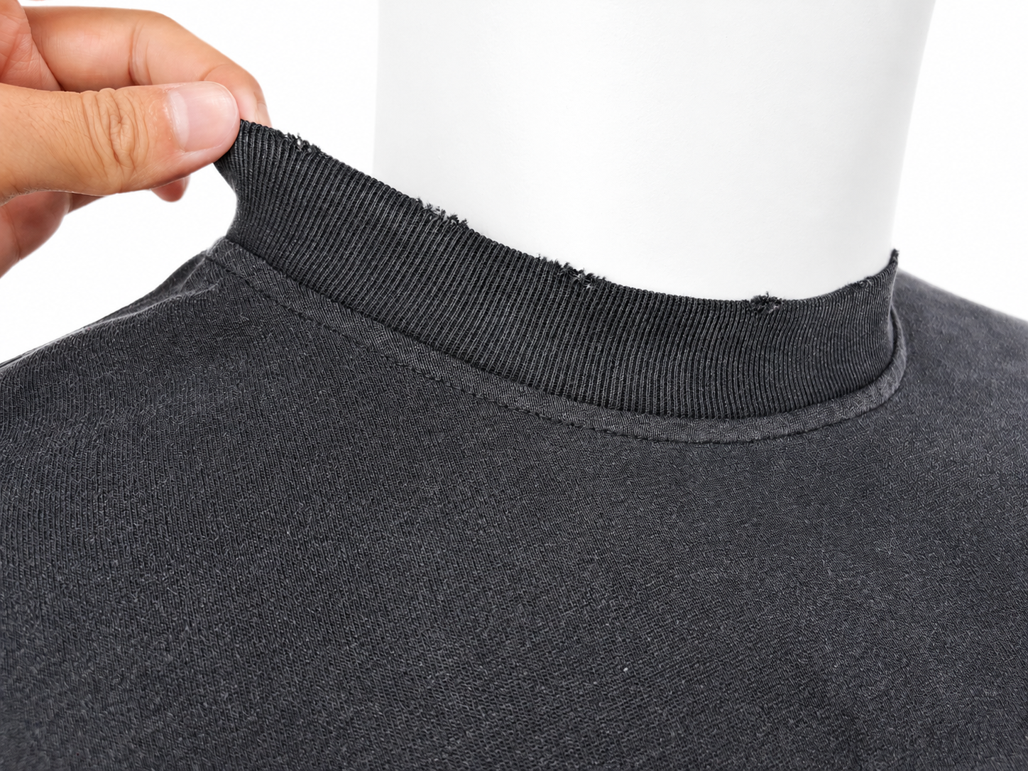 Vintage-Wash Tape Graphic Long Sleeve T-Shirt