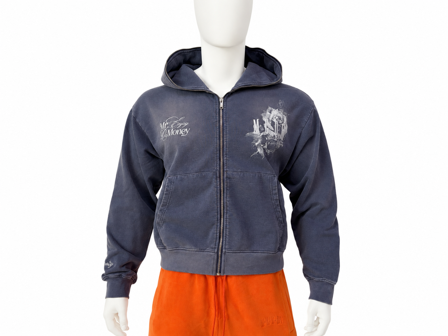 Vintage-Wash Full-Zip Hoodie