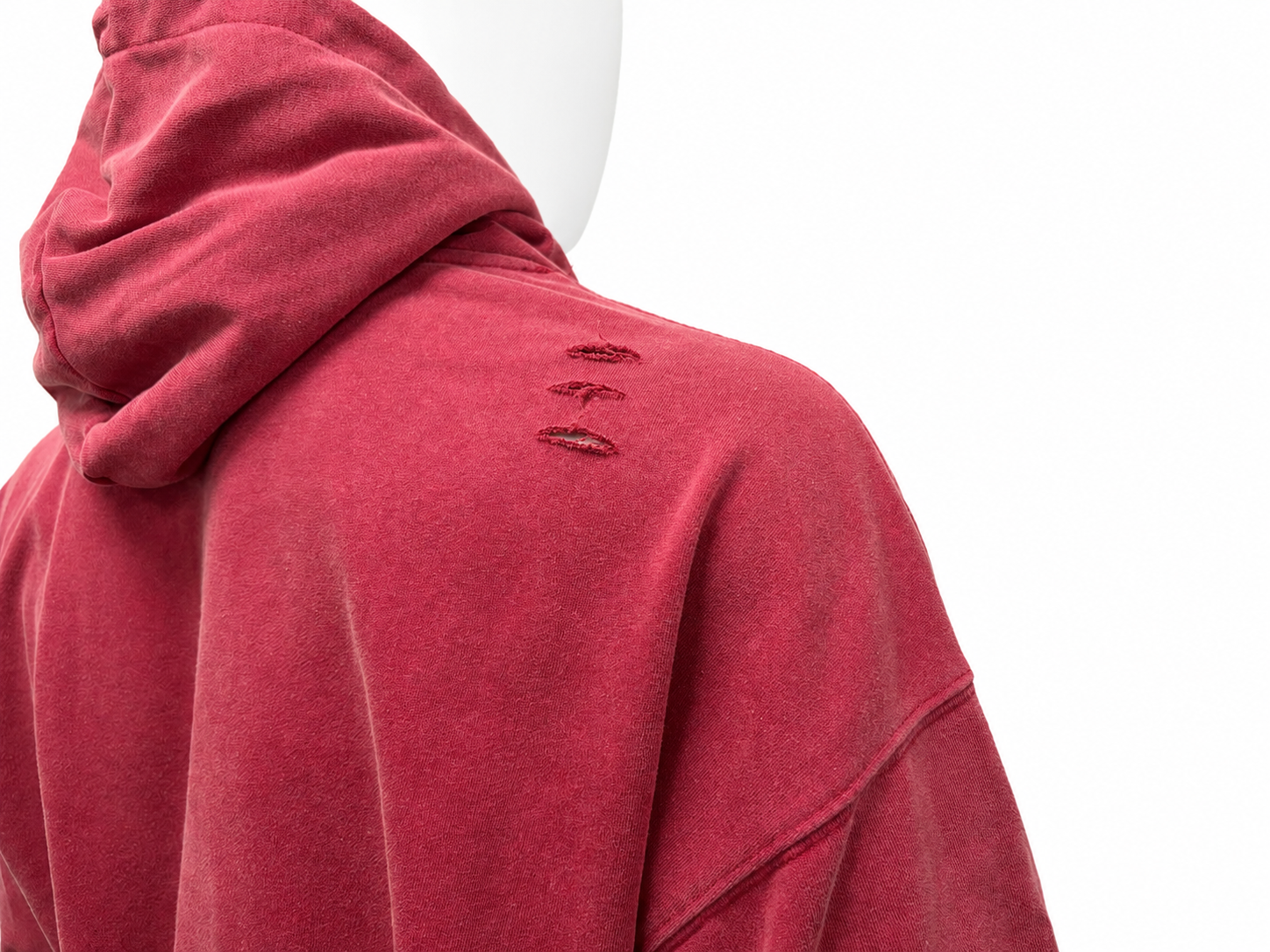 Vintage-Wash Distressed Graphic Hoodie