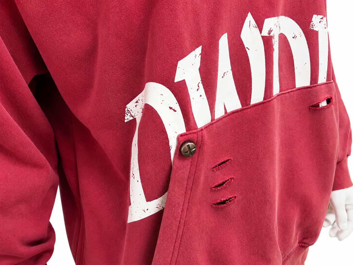 Vintage-Wash Distressed Graphic Hoodie