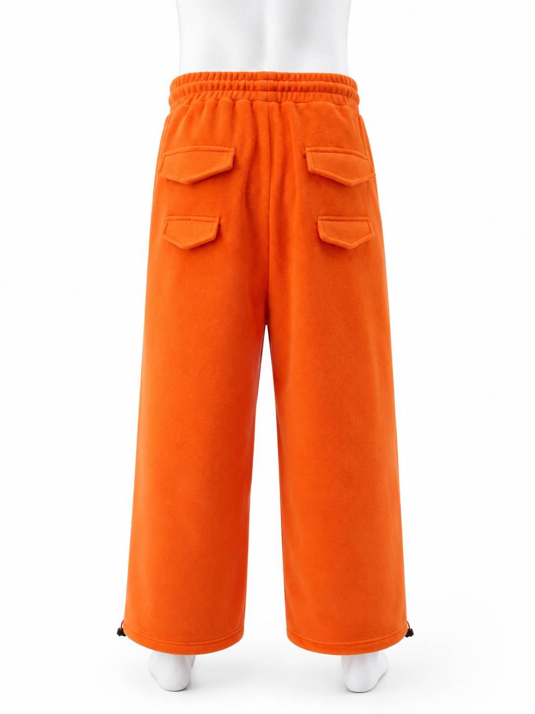 Wide-Leg Multi-Pocket Drawstring Sweatpants