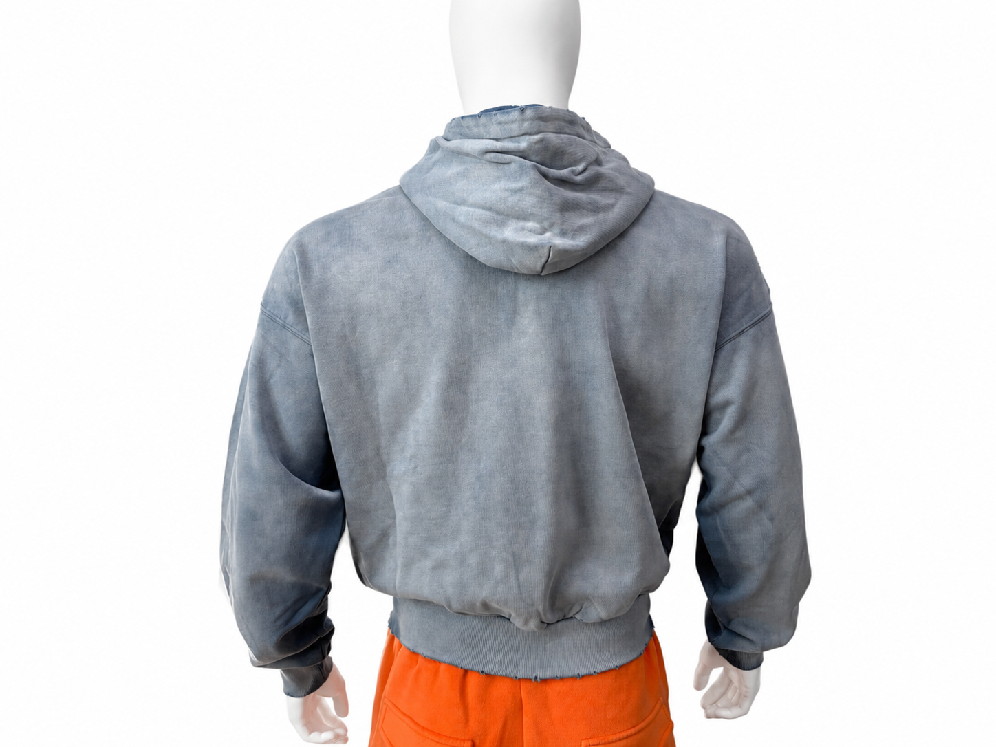 Vintage-Wash Patch Zip-Up Hoodie