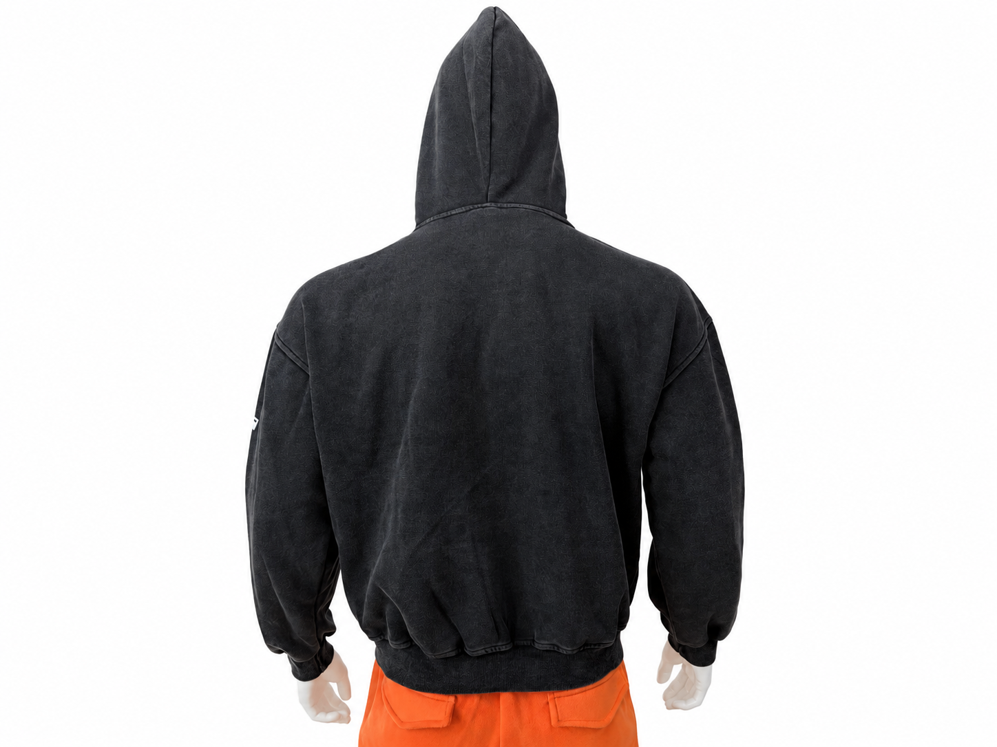 Appliqué Embroidery Vintage-Wash Zip Hoodie