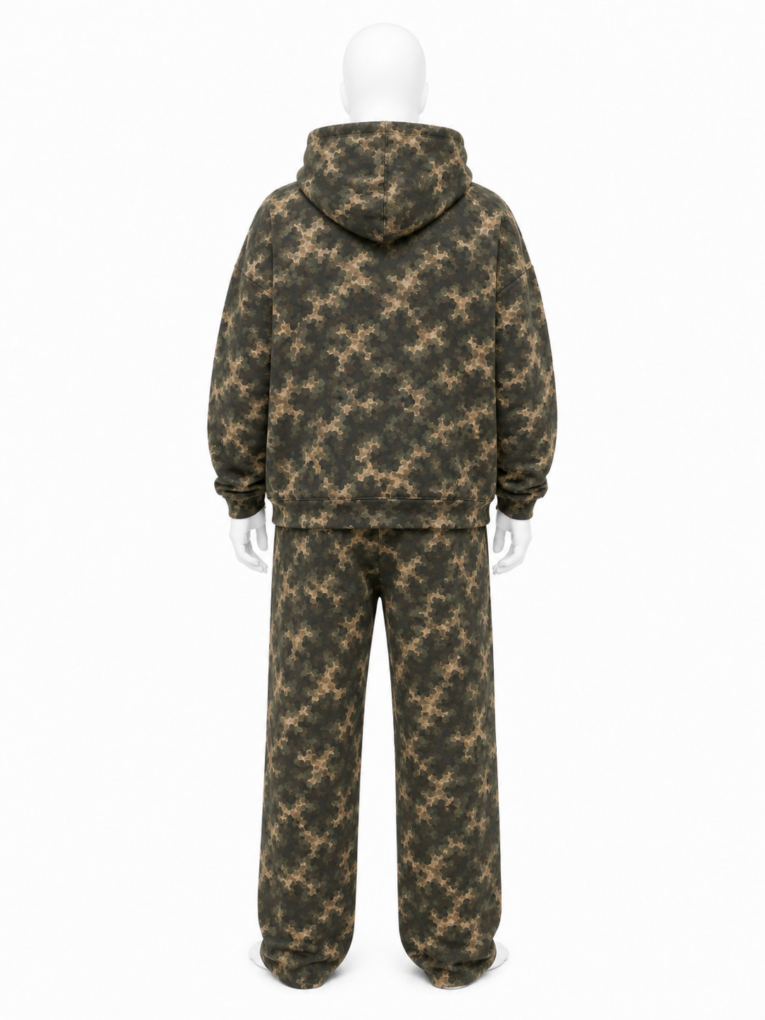 Embellished Camo Graphic Hoodie Sweatsuit