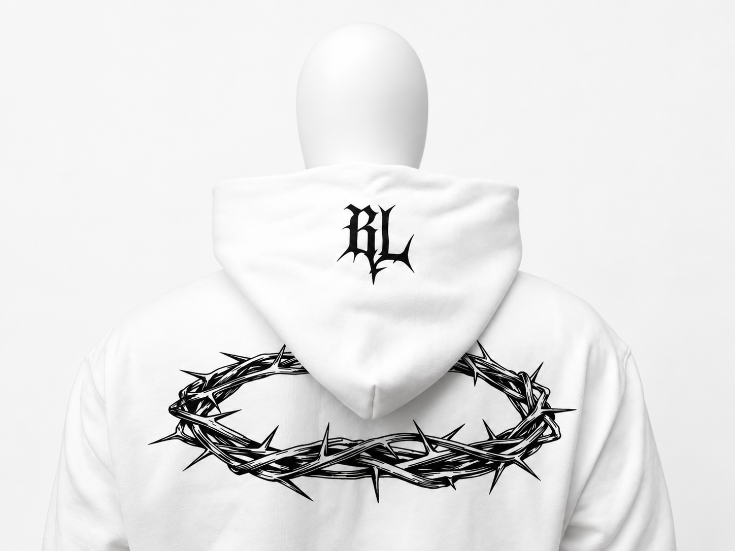 Heavyweight Fleece Hoodie with Distressed Print