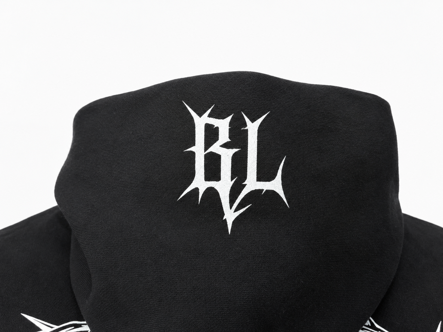 Heavyweight Fleece Hoodie with Distressed Print