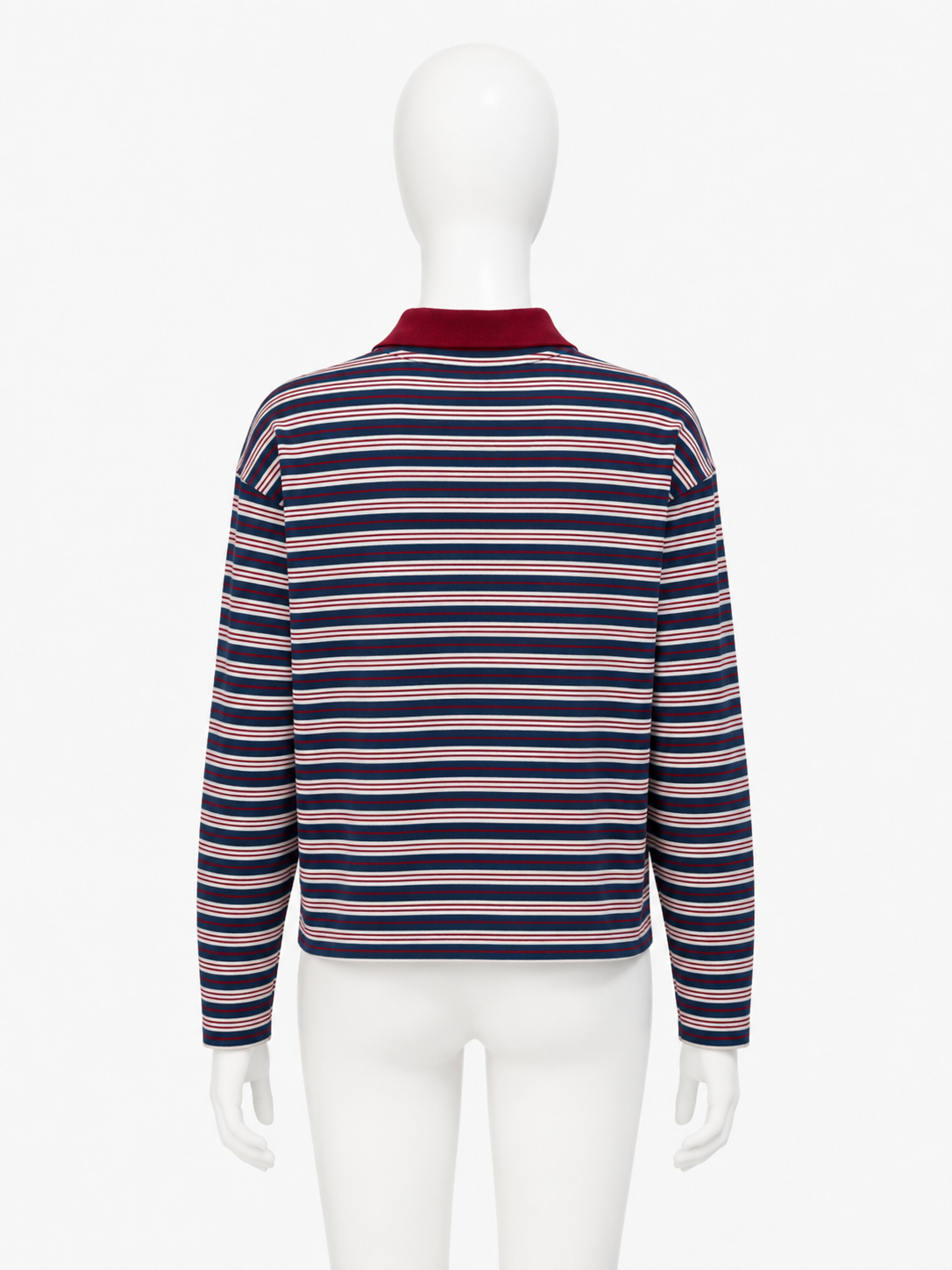 Women’s Striped Long Sleeve Polo Shirt