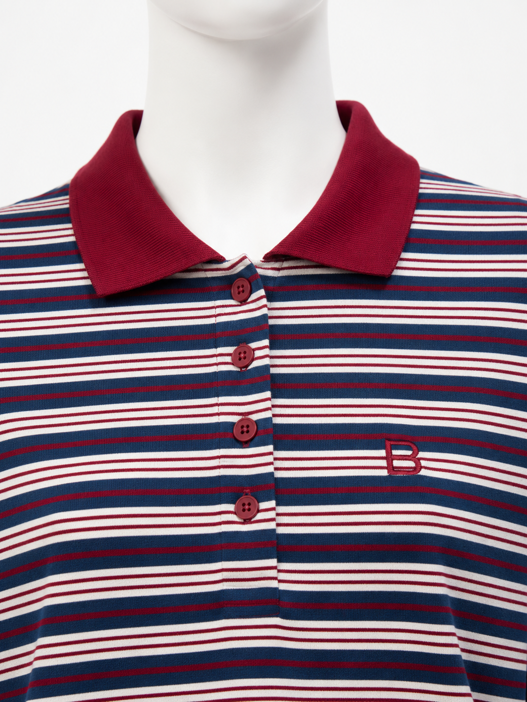 Women’s Striped Long Sleeve Polo Shirt