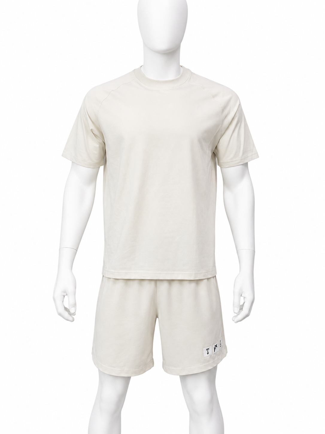Cream T-Shirt & Shorts Casual Set