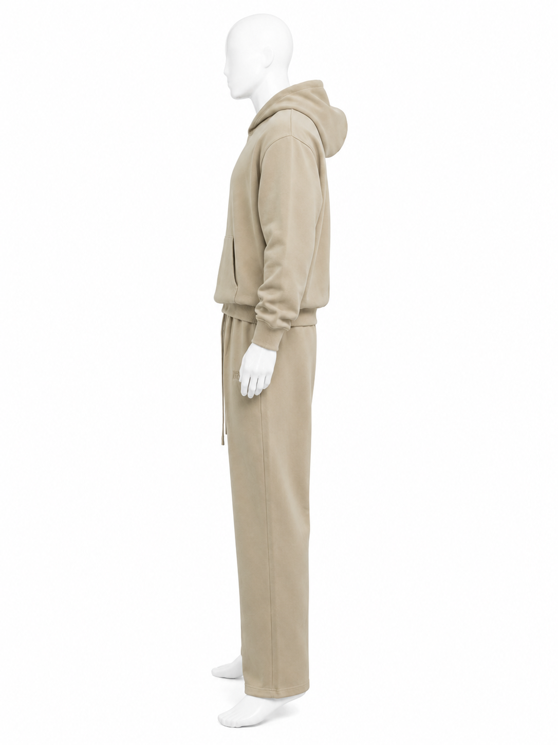 Beige Oversized Hoodie Wide-Leg Set