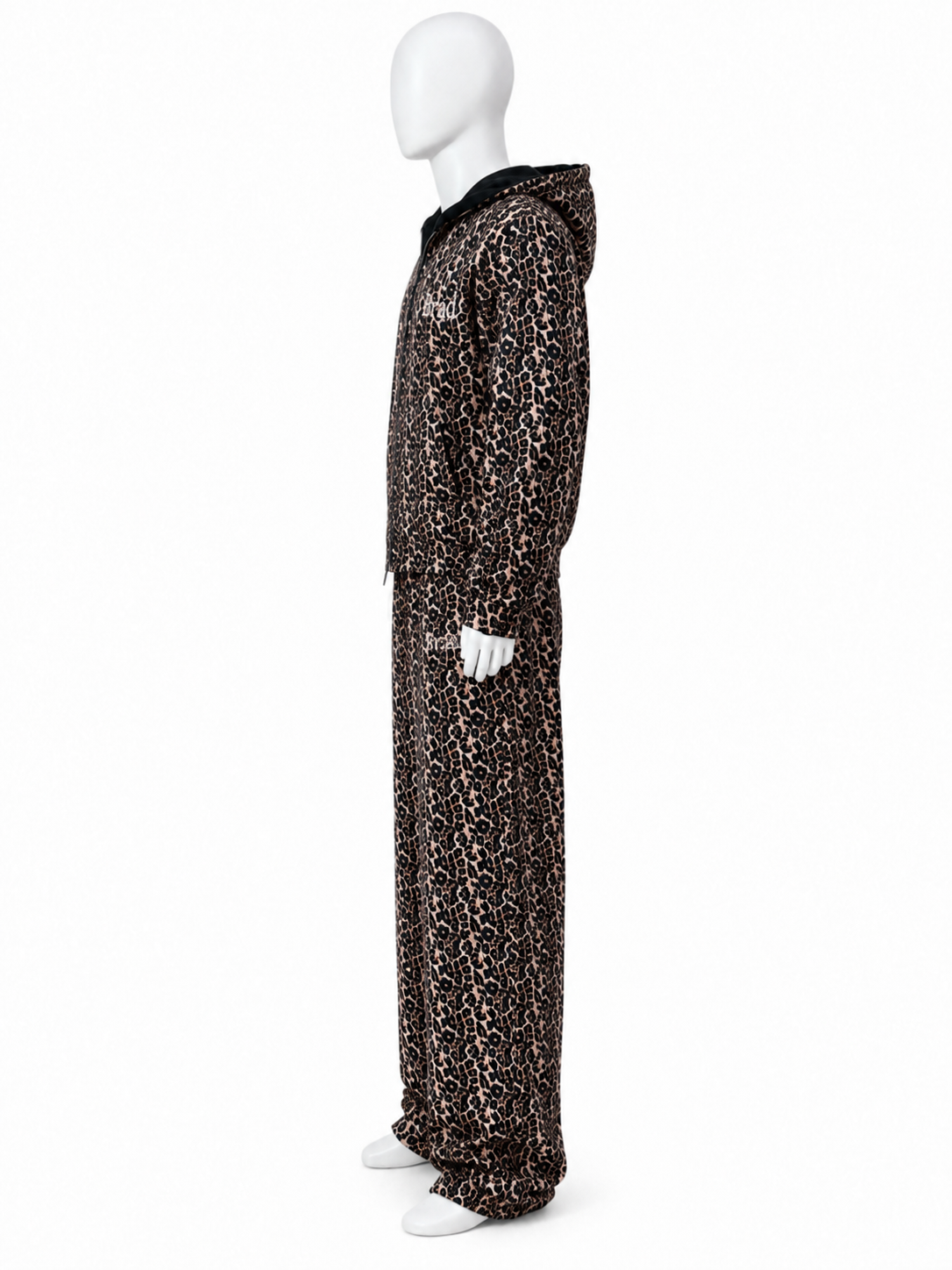 Leopard Print Zip-Up Hooded Set