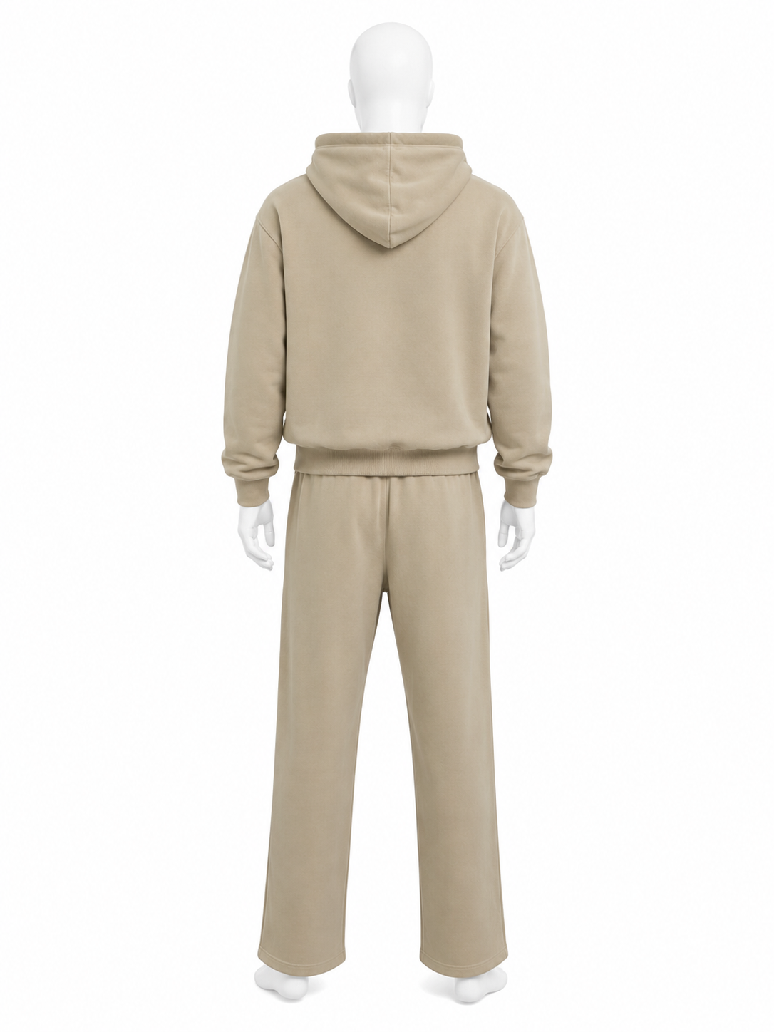 Beige Oversized Hoodie Wide-Leg Set