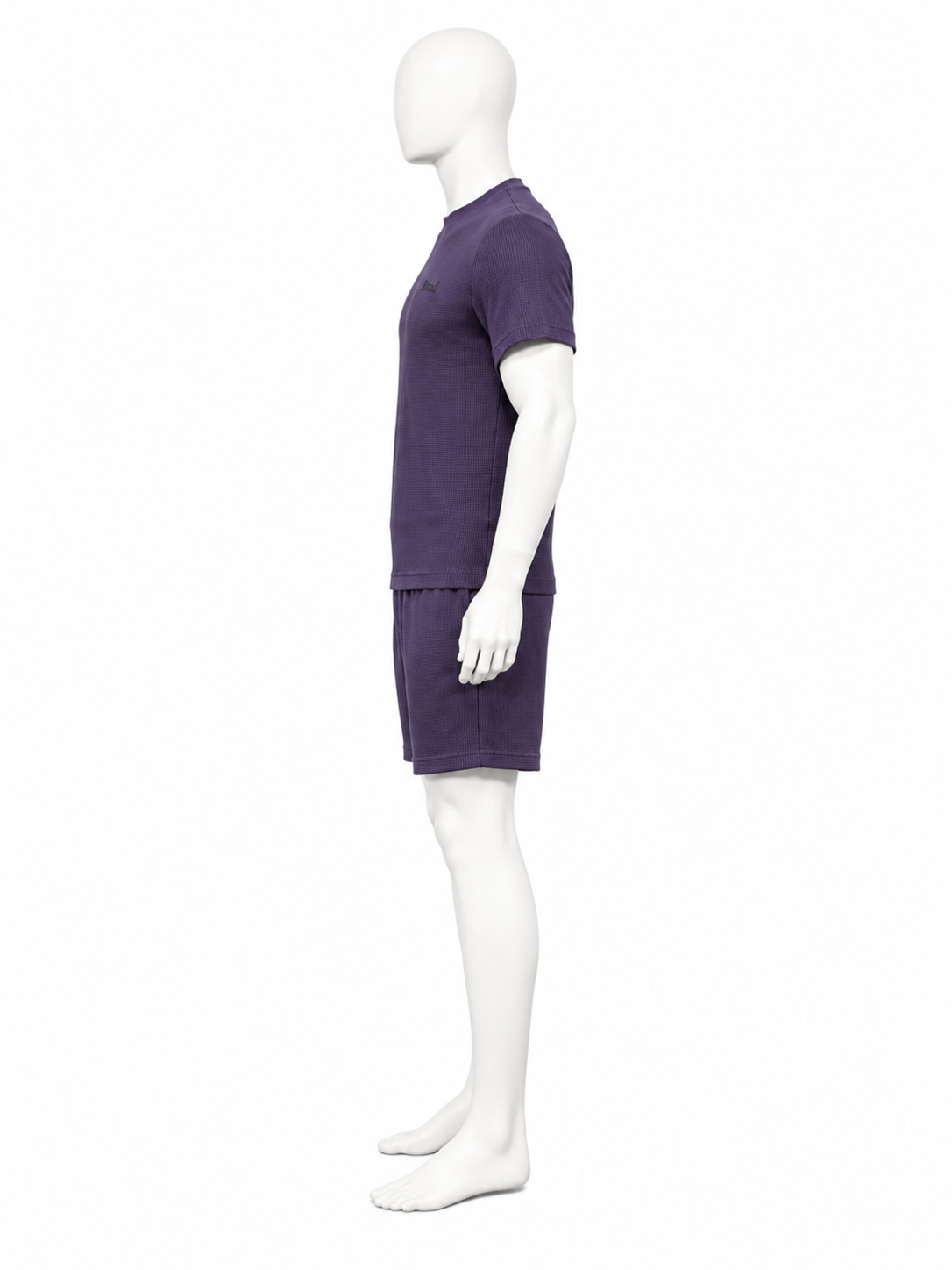 Purple Waffle-Knit T-Shirt & Shorts Set