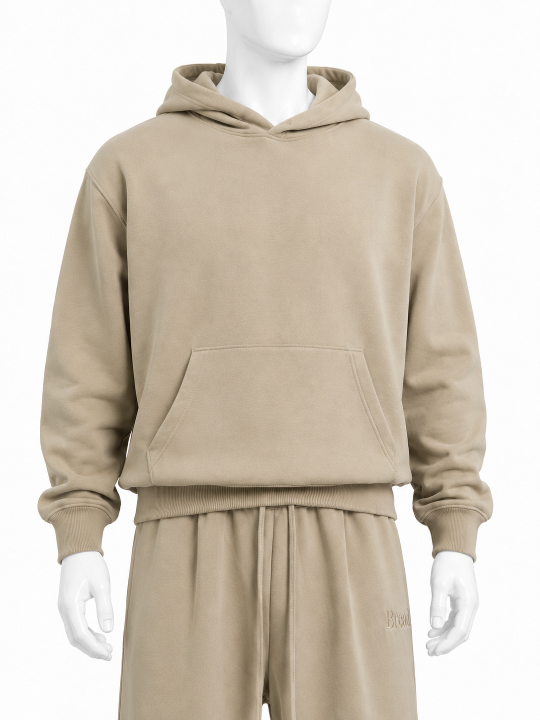 Beige Oversized Hoodie Wide-Leg Set