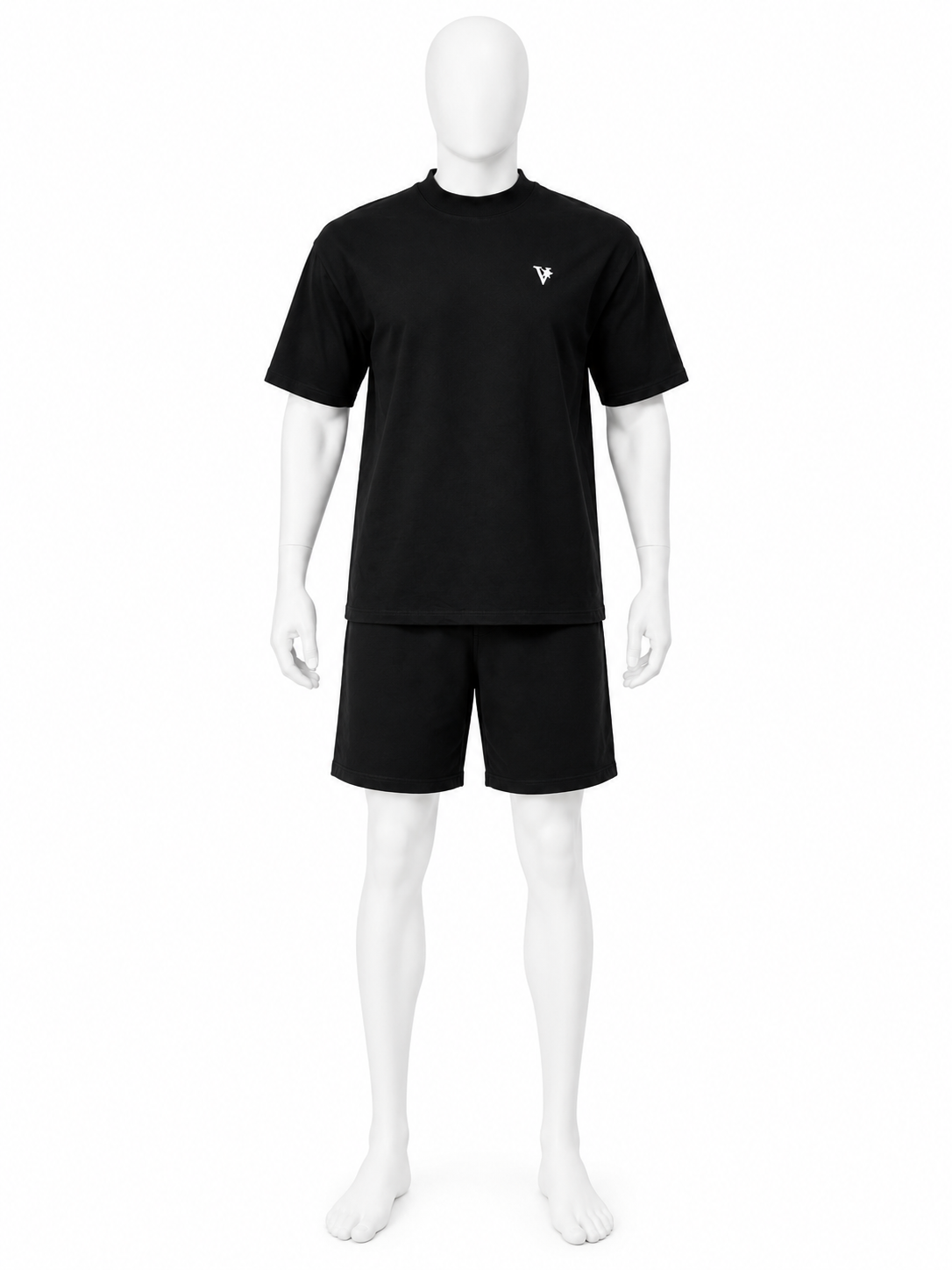 Minimalist Black T-Shirt & Shorts Set