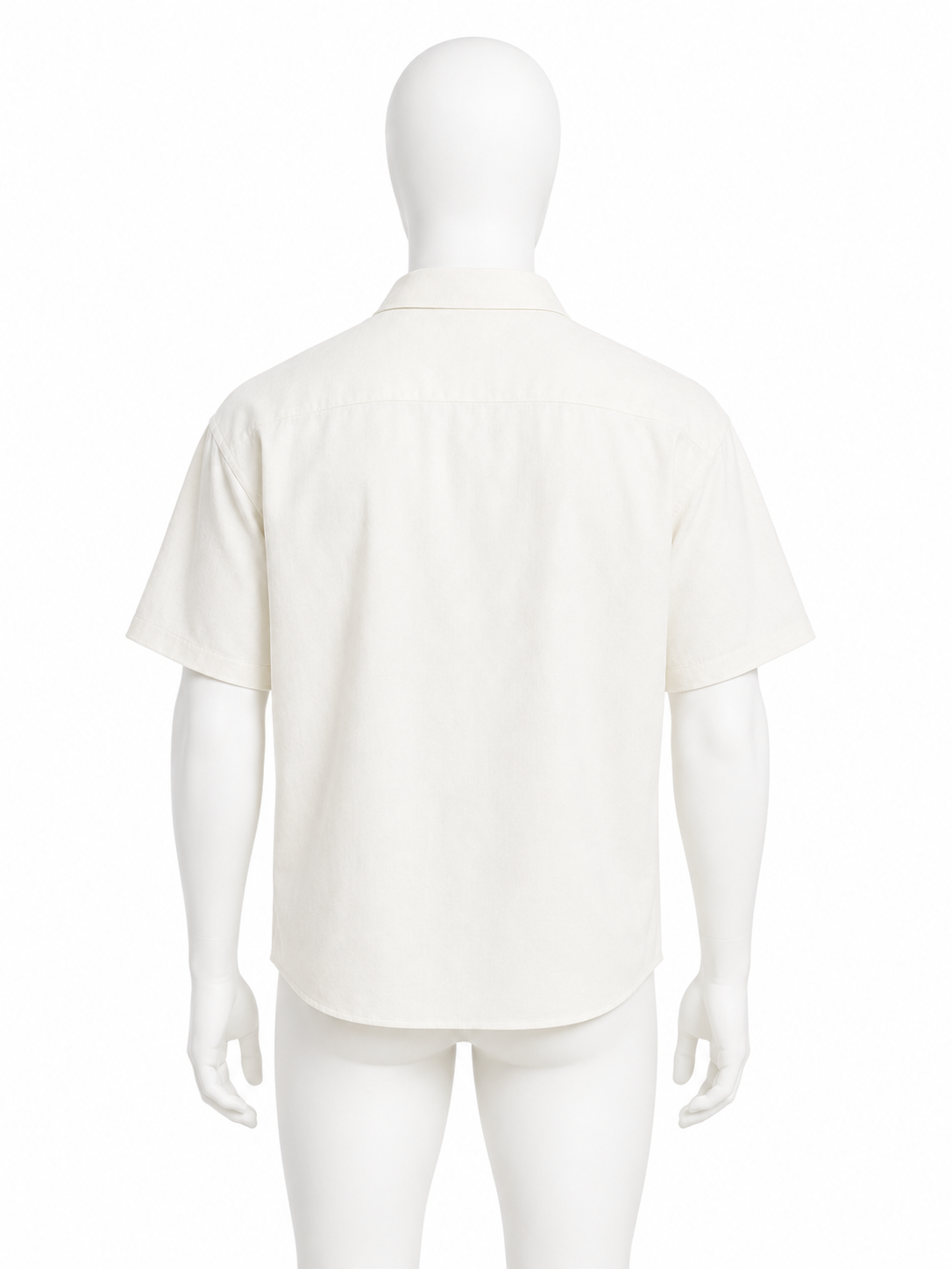 Cream Open-Collar Short-Sleeve Polo Shirt