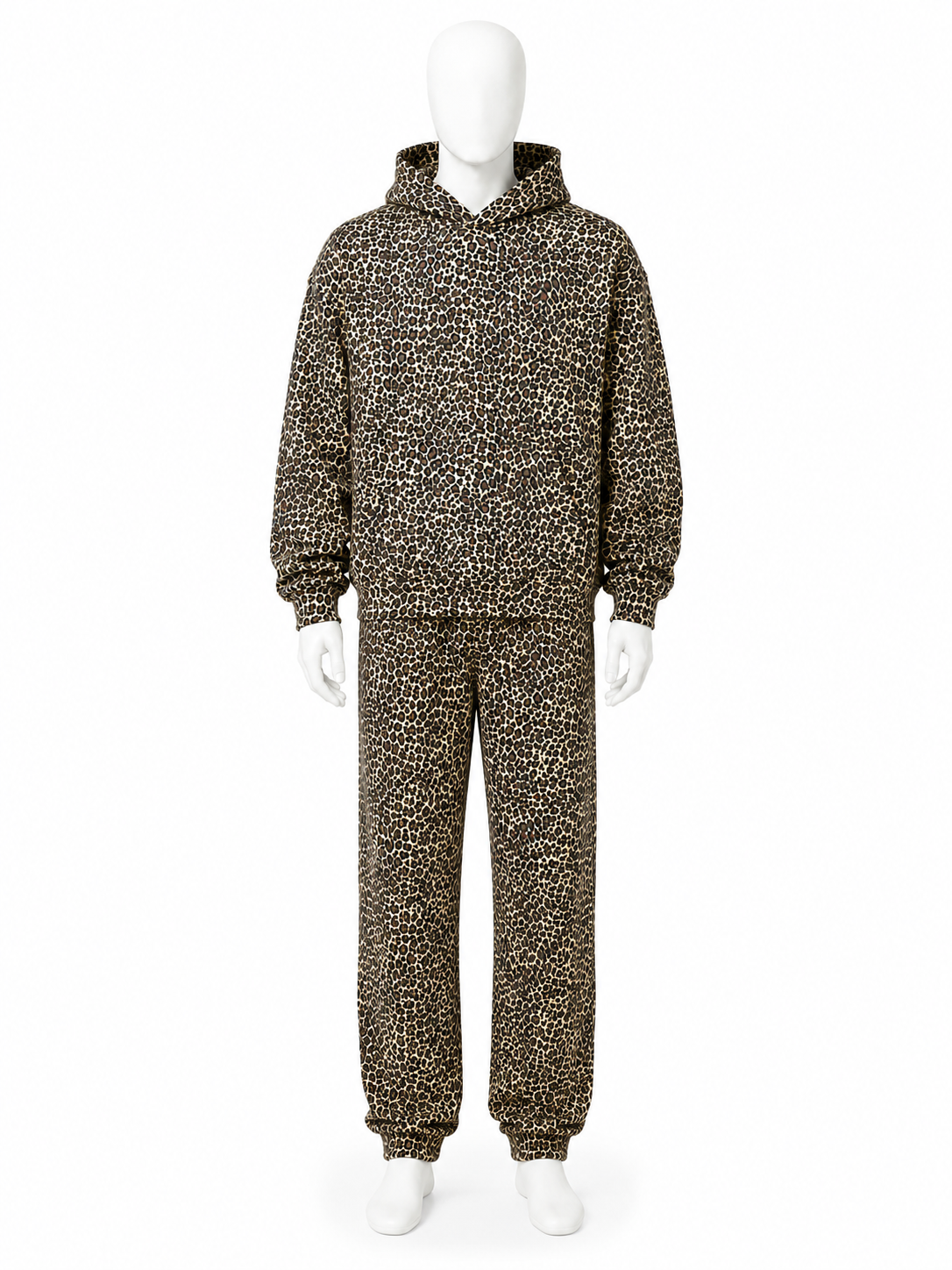 Leopard Print Hooded Sweat Sets