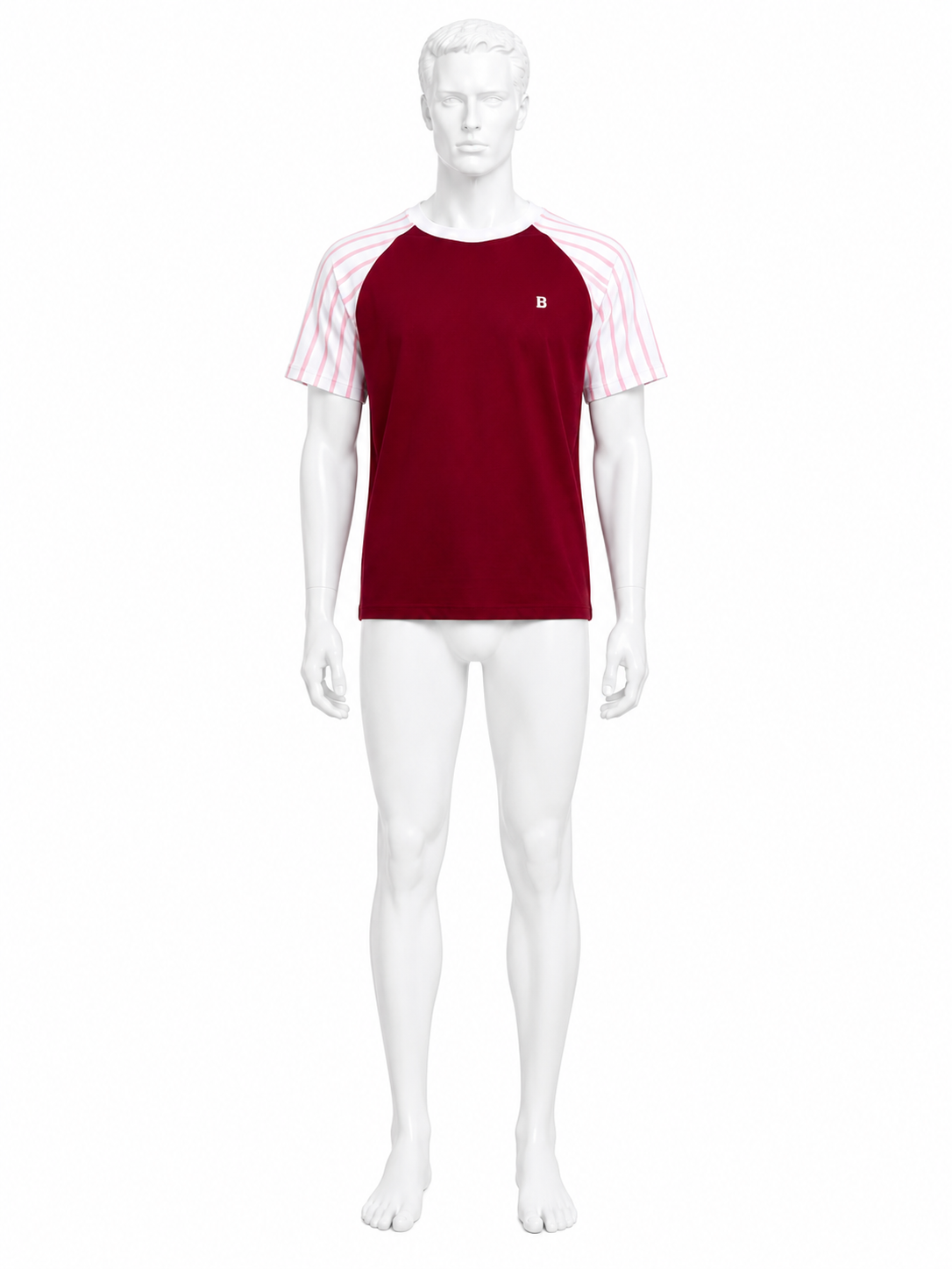 Red Contrast-Sleeve Raglan T-Shirt