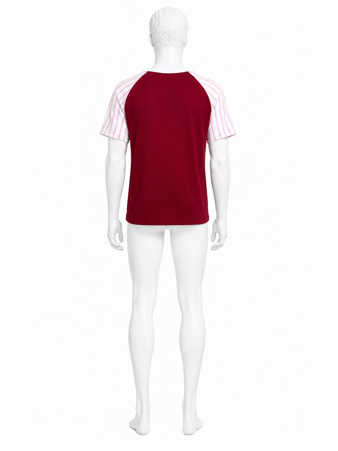 Red Contrast-Sleeve Raglan T-Shirt