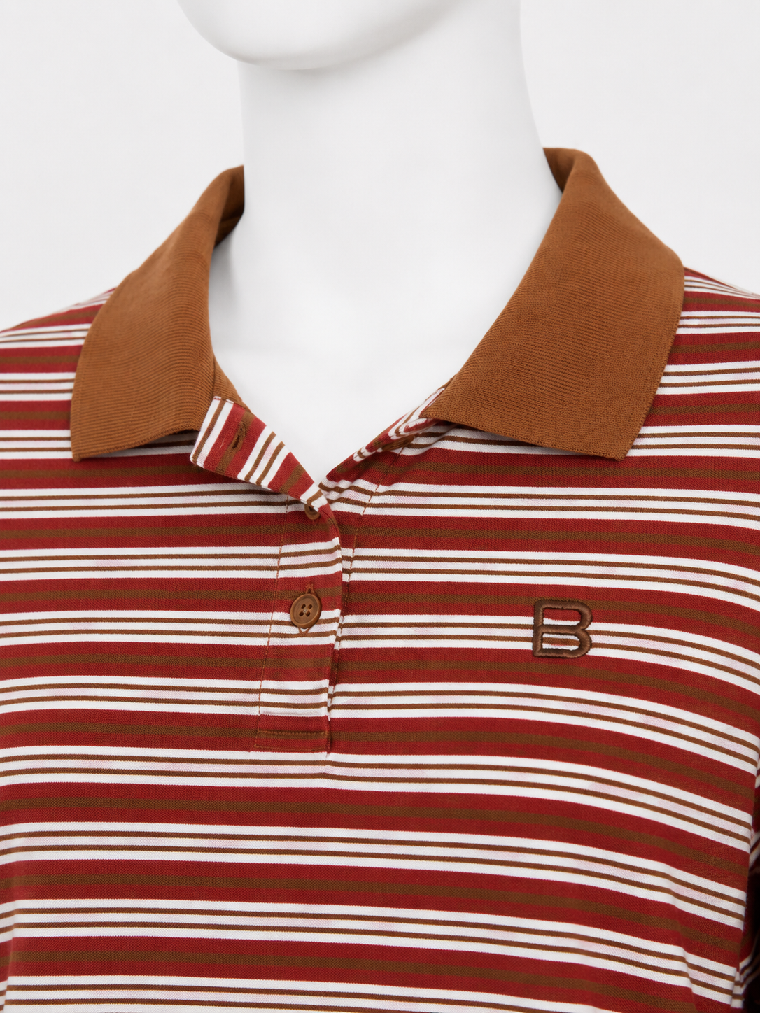 Women’s Striped Long Sleeve Polo Shirt