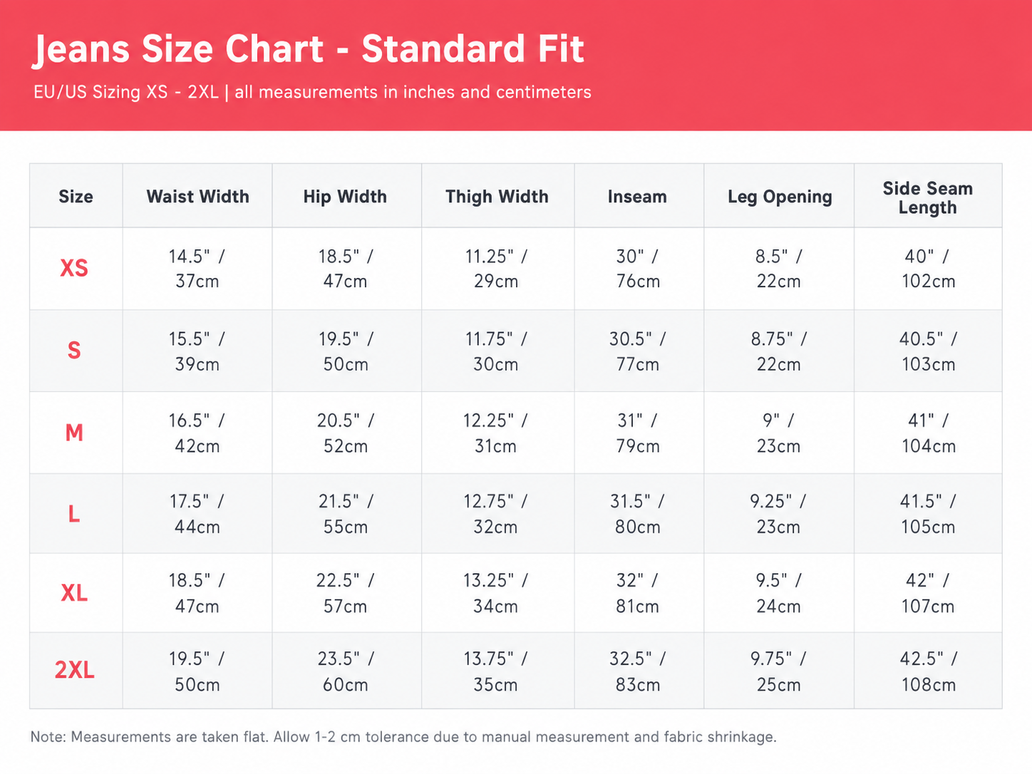 Size Guide Template
