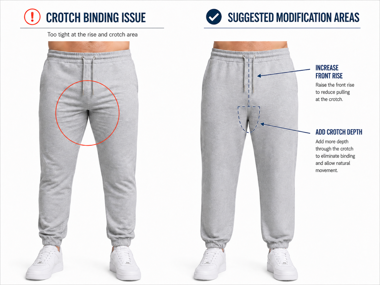 Crotch Rise Pattern Correction