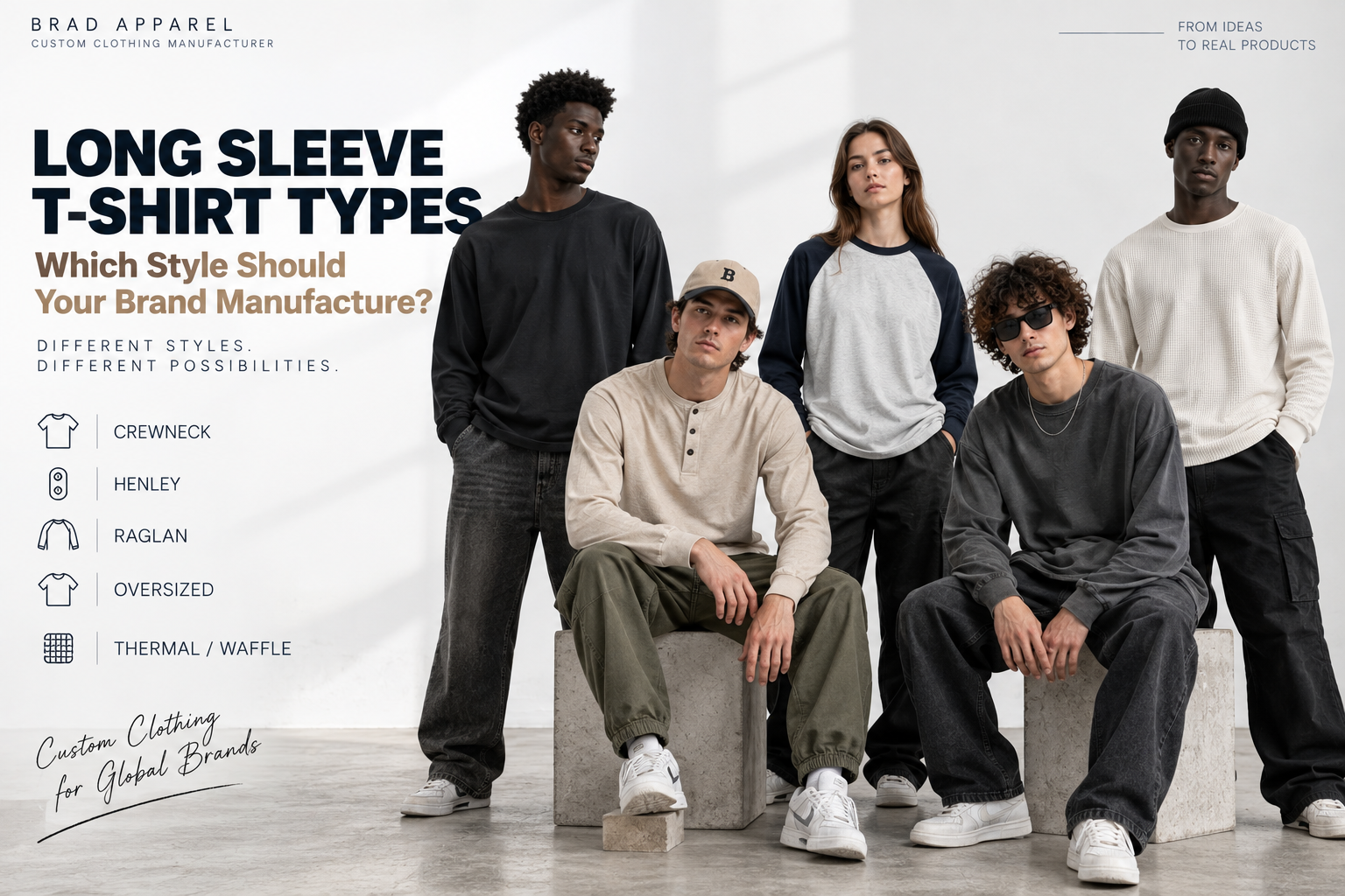 Long Sleeve T-Shirt Types: Which Style Should Your Brand Manufacture?
