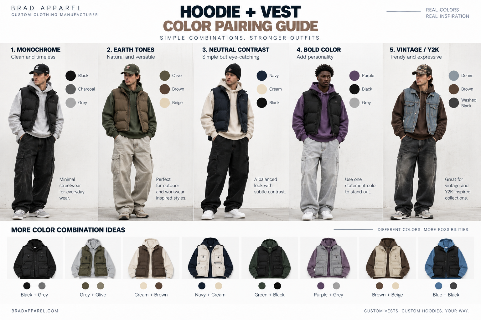 Hoodie and vest color pairing guide