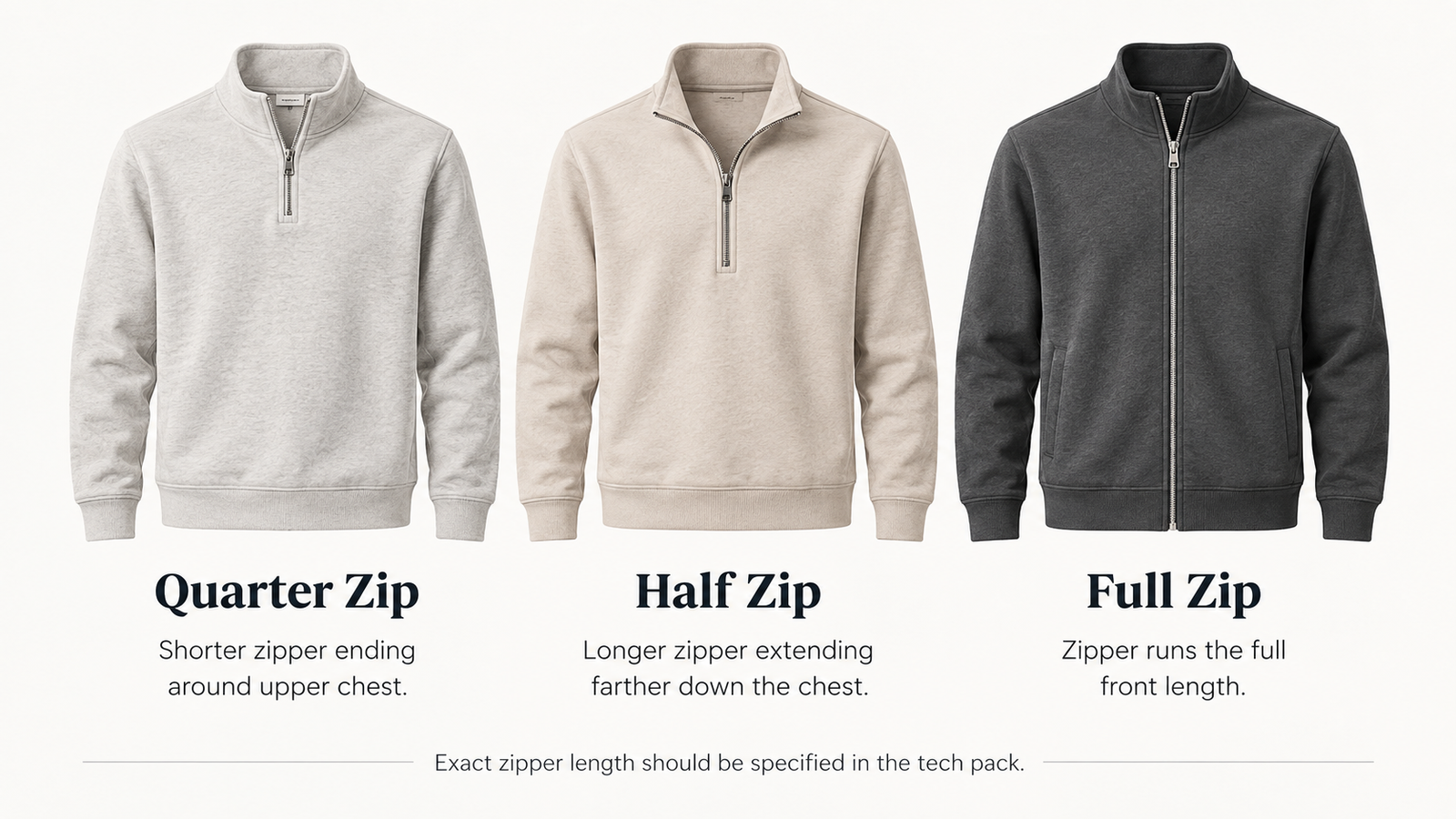 Quarter zip vs half zip sweatshirt comparison