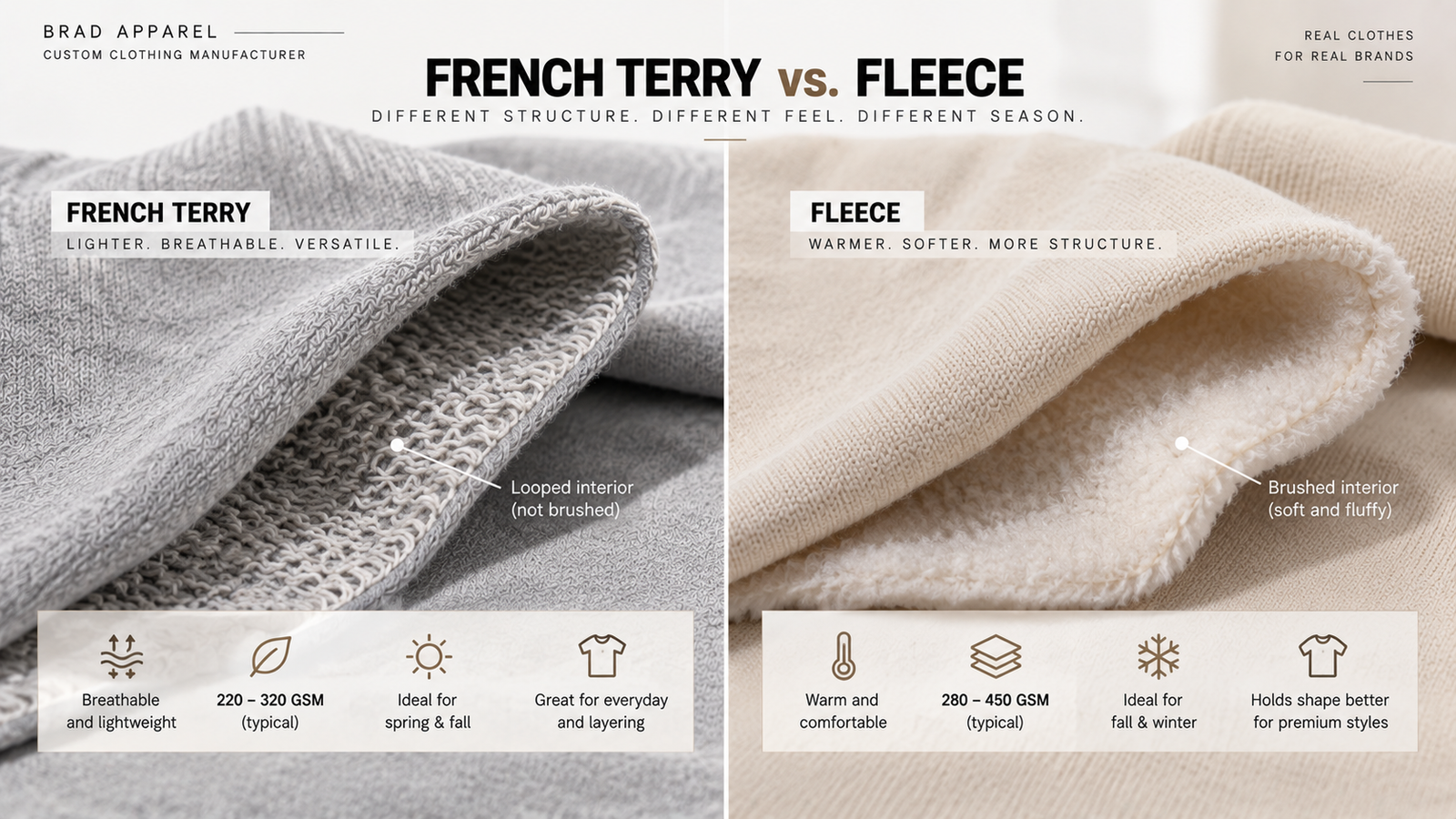 Sweatshirt vs sweater vs hoodie construction comparison