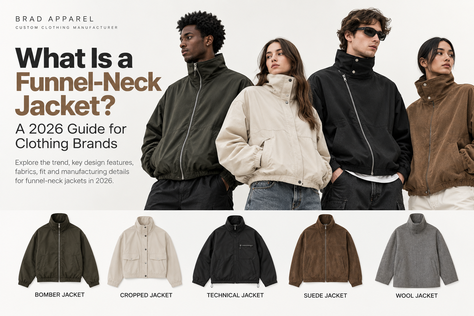 What Is a Funnel-Neck Jacket? A 2026 Guide for Clothing Brands