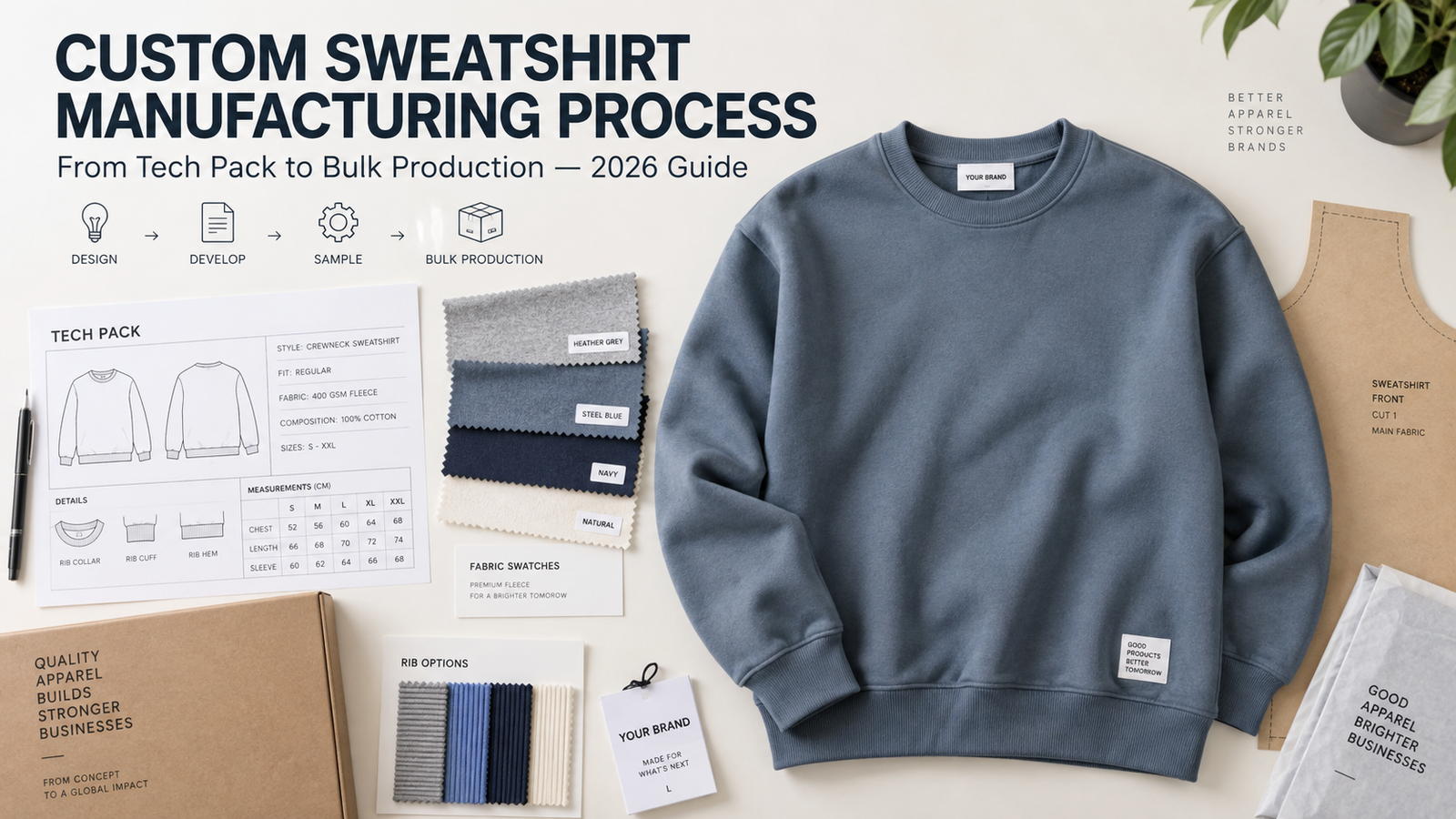 How to Manufacture a Custom Sweatshirt in 2026: From Tech Pack to Bulk Production