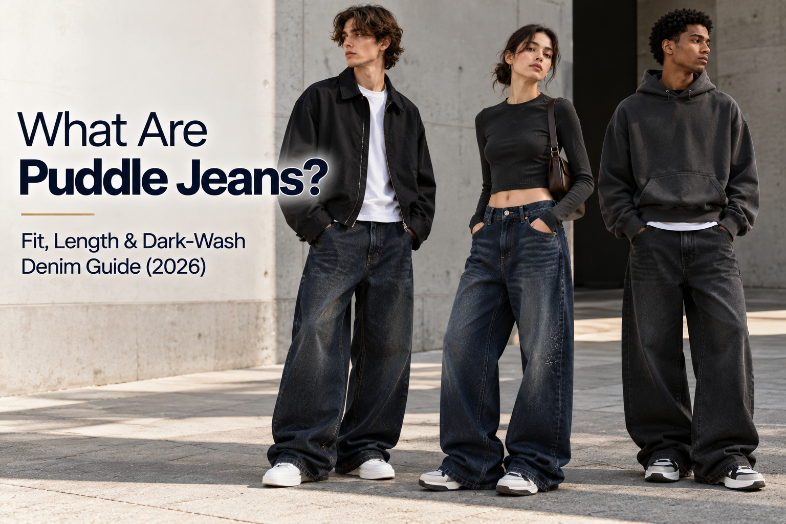 What Are Puddle Jeans? Fit, Length & Dark-Wash Denim Guide (2026)