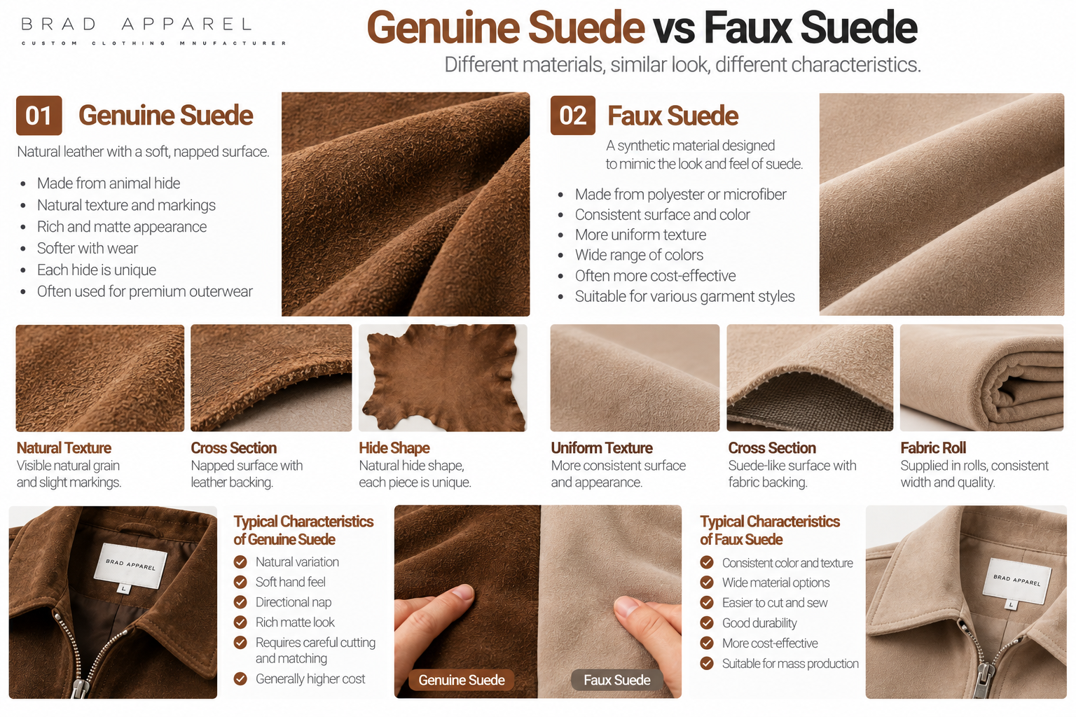 Genuine suede vs faux suede comparison