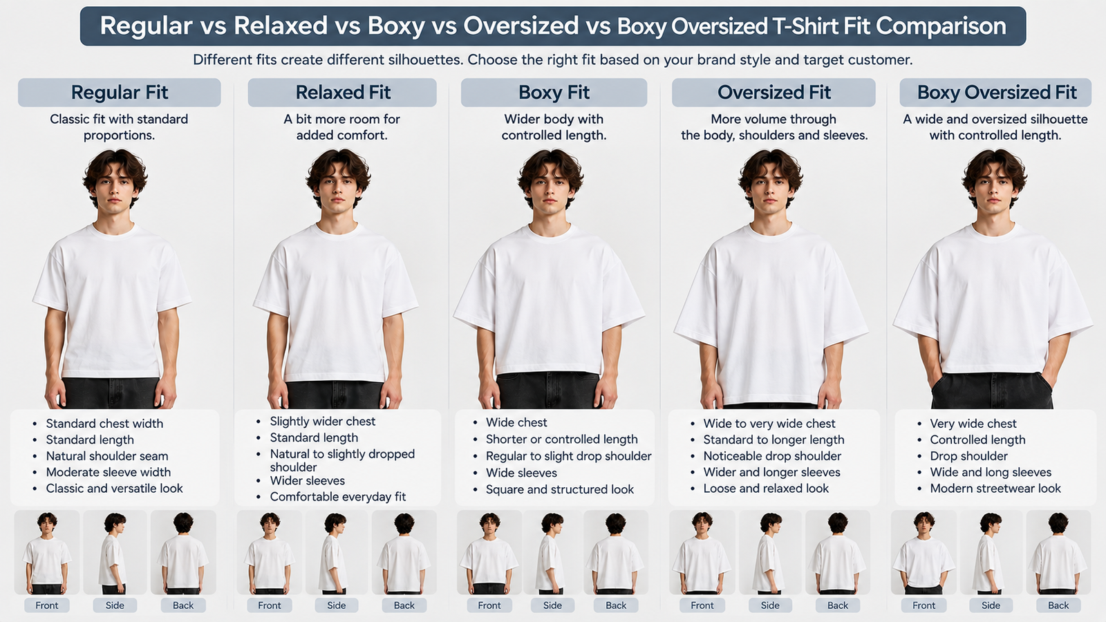 Boxy T-shirt width to length ratio comparison